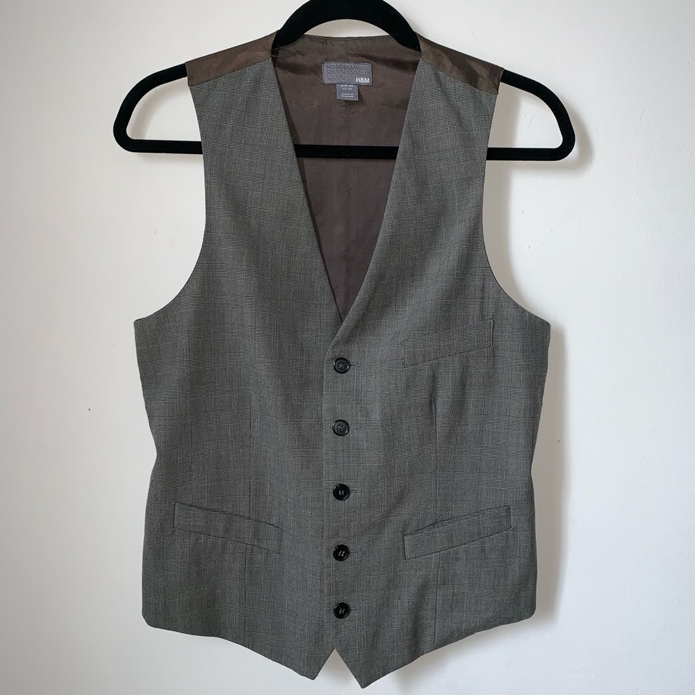 36R Glen Plaid Vest H&M